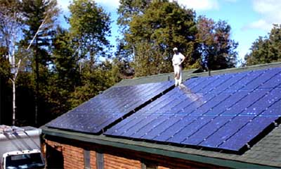 Roof mounted solar array